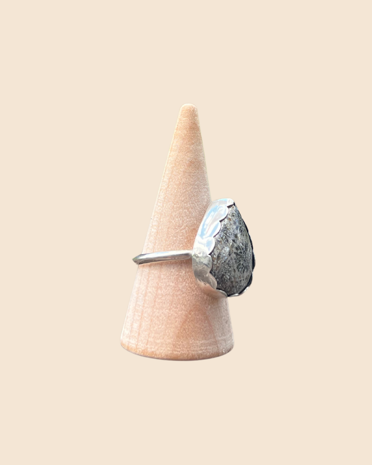 The Pear-Shaped Fossil Ring – Size 7.5