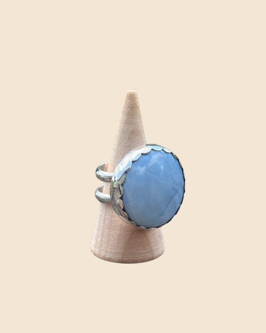 The Blue Chalcedony Stacker Ring – Size 6.5