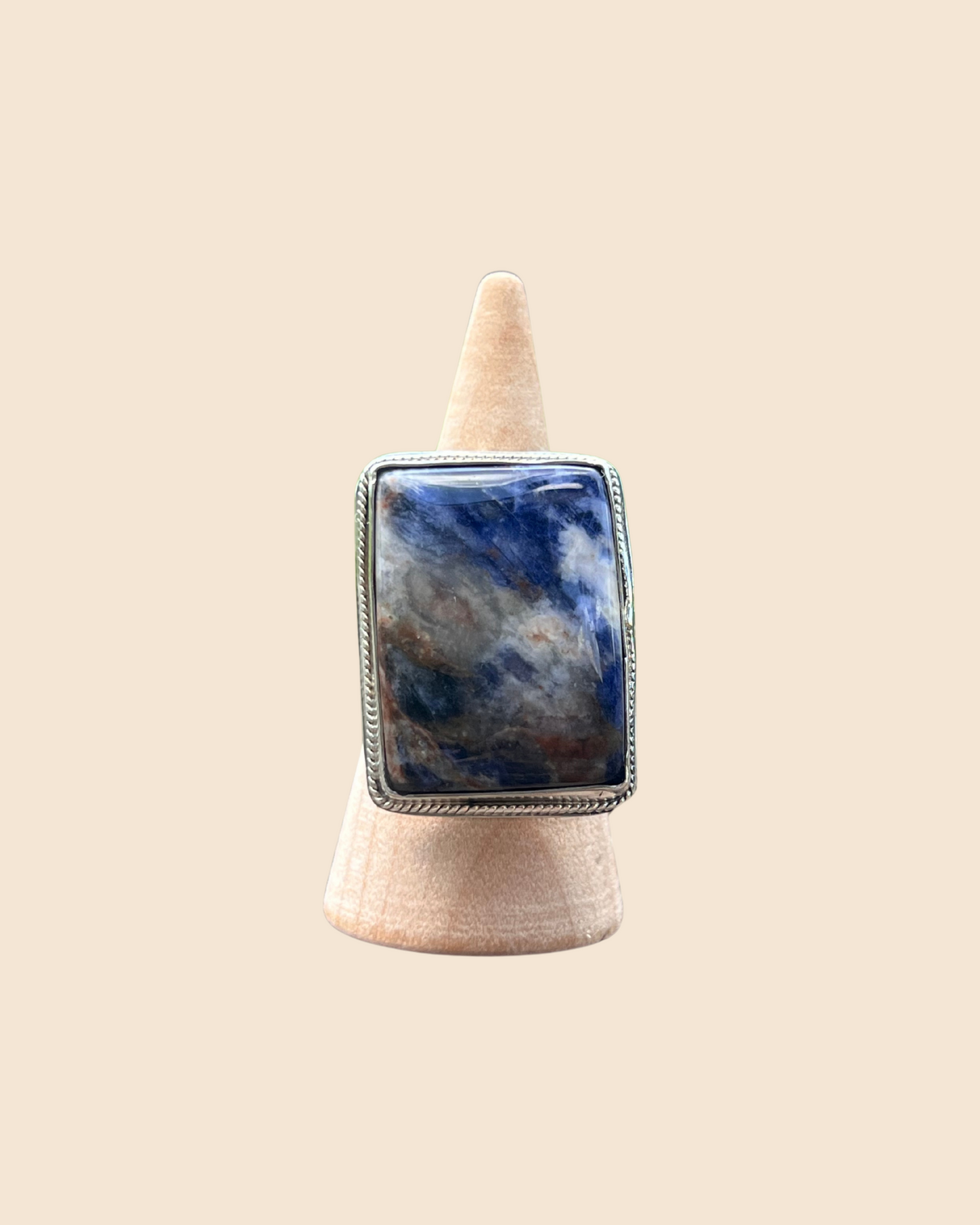 The Sodalite Double Band Ring – Size 6.5