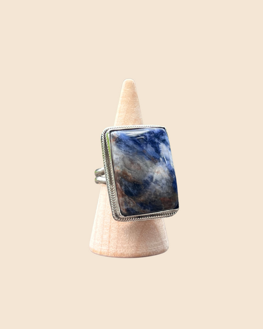 The Sodalite Double Band Ring – Size 6.5
