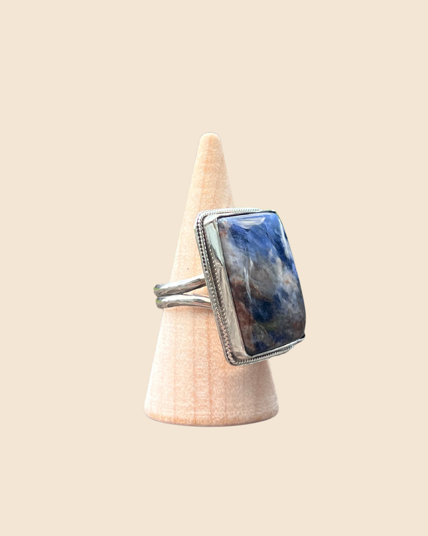 The Sodalite Double Band Ring – Size 6.5